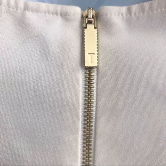 TED BAKER Cold Shoulder Pleat Top Off Ivory Color In Size 3 UK 12 - Picture 5 of 6